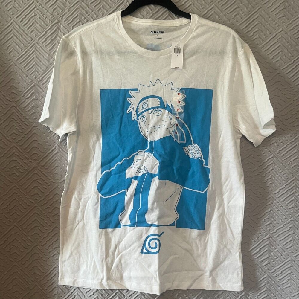 Old‎ Navy mens Dragon Ball Z Naruto Believe It! tee M white NWT short sleeve